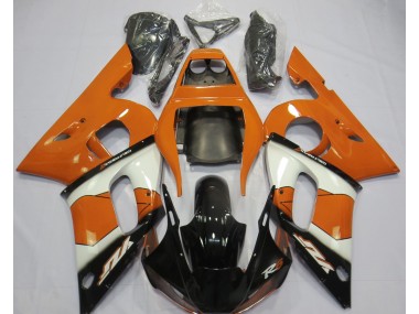 Orange White and Black 98-02 Yamaha R6 Fairings