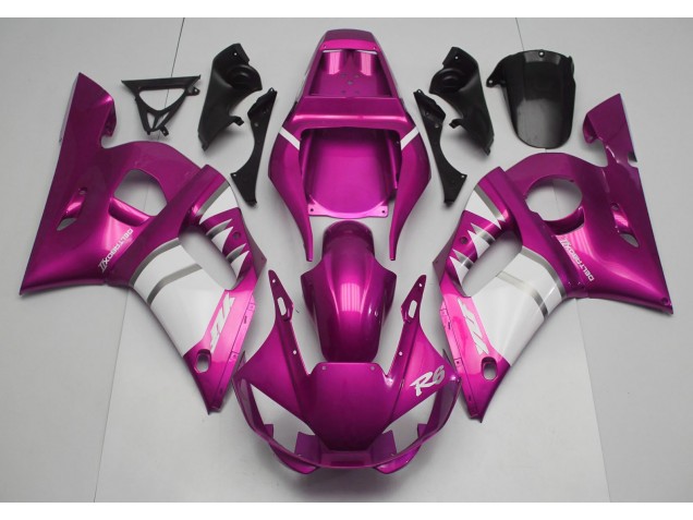 Pink & White 98-02 Yamaha R6 Fairings