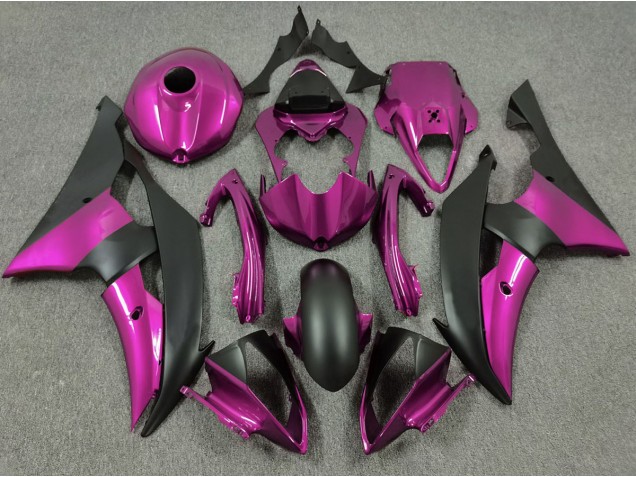 Pink and Matte Black 08-16 Yamaha R6 Fairings