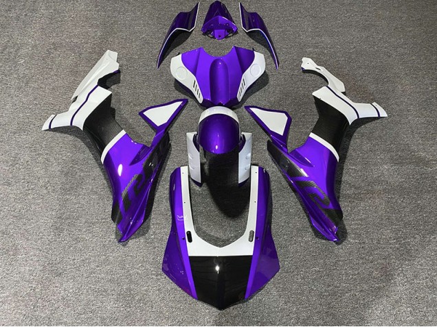 Purple & Carbon Fiber Accents 15-19 Yamaha R1 Fairings