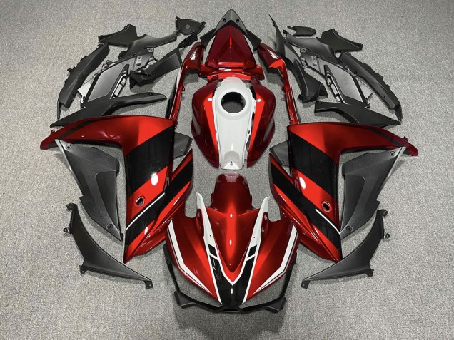 Red Black and White 15-18 Yamaha R3 Fairings