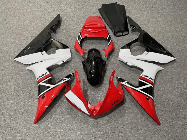 Red White and Black 03-04 Yamaha R6 Fairings