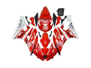 Red and White Star Fiat 06-07 Yamaha R6 Fairings