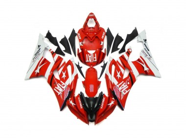 Red and White with Stars 08-16 Yamaha R6 Fairings