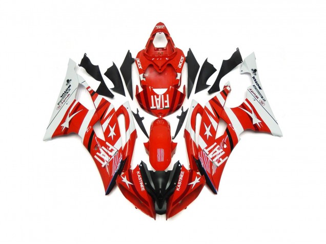 Red and White with Stars 08-16 Yamaha R6 Fairings