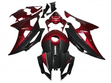 Red w Carbon Fiber Style 08-16 Yamaha R6 Fairings