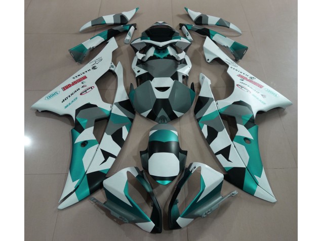 Seafoam Green Snow Camo 08-16 Yamaha R6 Fairings