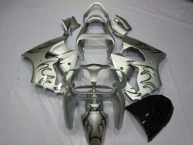 Silver Flame 00-02 Kawasaki ZX6R Fairings