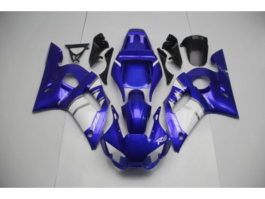 Silver White and Blue 98-02 Yamaha R6 Fairings