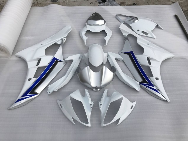 Silver and Blue 06-07 Yamaha R6 Fairings