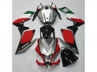 Silver and Red 12-15 Aprilia RS4 125 Fairings