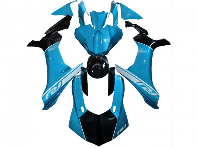 Sky Blue and Black 15-19 Yamaha R1 Fairings