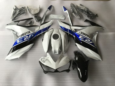 White Blue and Black 15-18 Yamaha R3 Fairings