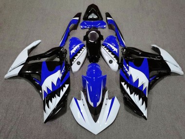 White Shark & Blue 15-18 Yamaha R3 Fairings