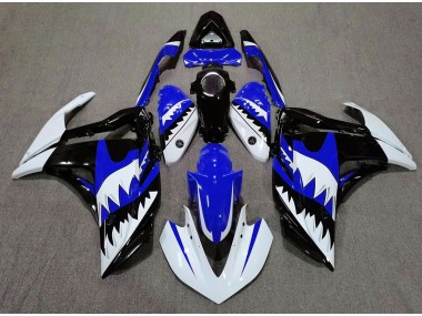 White Shark & Blue 15-18 Yamaha R3 Fairings