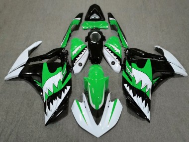 White Shark & Green 15-18 Yamaha R3 Fairings