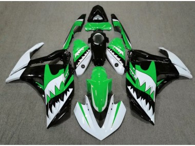 White Shark & Green 15-18 Yamaha R3 Fairings