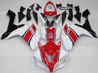 White and Red OEM Style Gloss 07-08 Yamaha R1 Fairings