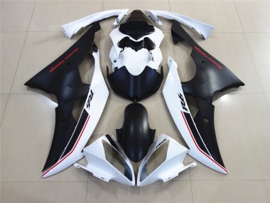 White with Black Custom OEM Style 08-16 Yamaha R6 Fairings