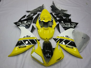 Yellow And White 12-14 Yamaha R1 Fairings