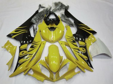 Yellow Flame Style 08-16 Yamaha R6 Fairings